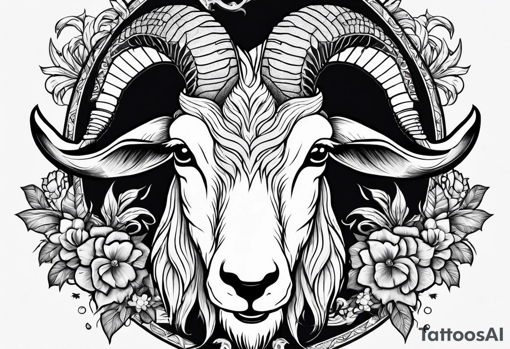 Goat combined with snake tattoo idea