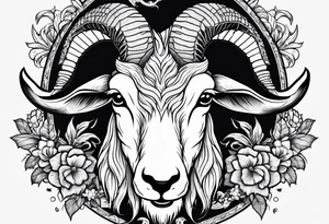 Goat combined with snake tattoo idea