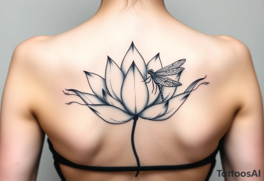 Lotus with dragonfly tattoo idea