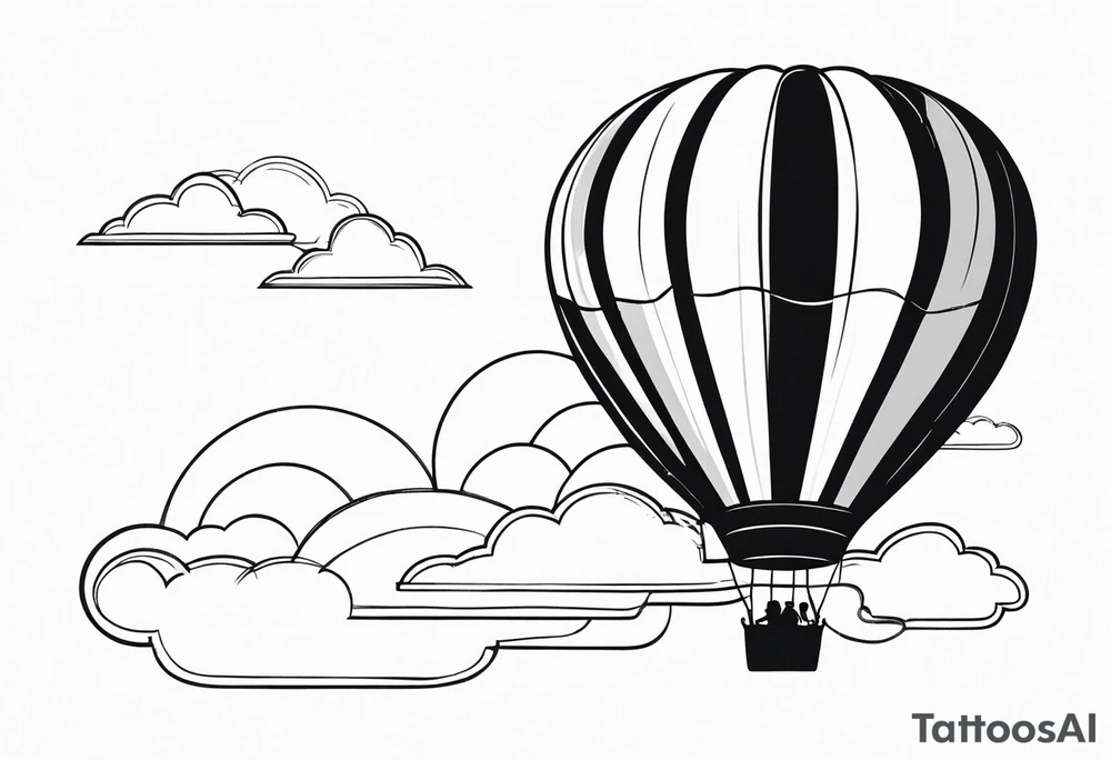 Hot air balloon in clouds. tattoo idea