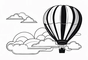 Hot air balloon in clouds. tattoo idea