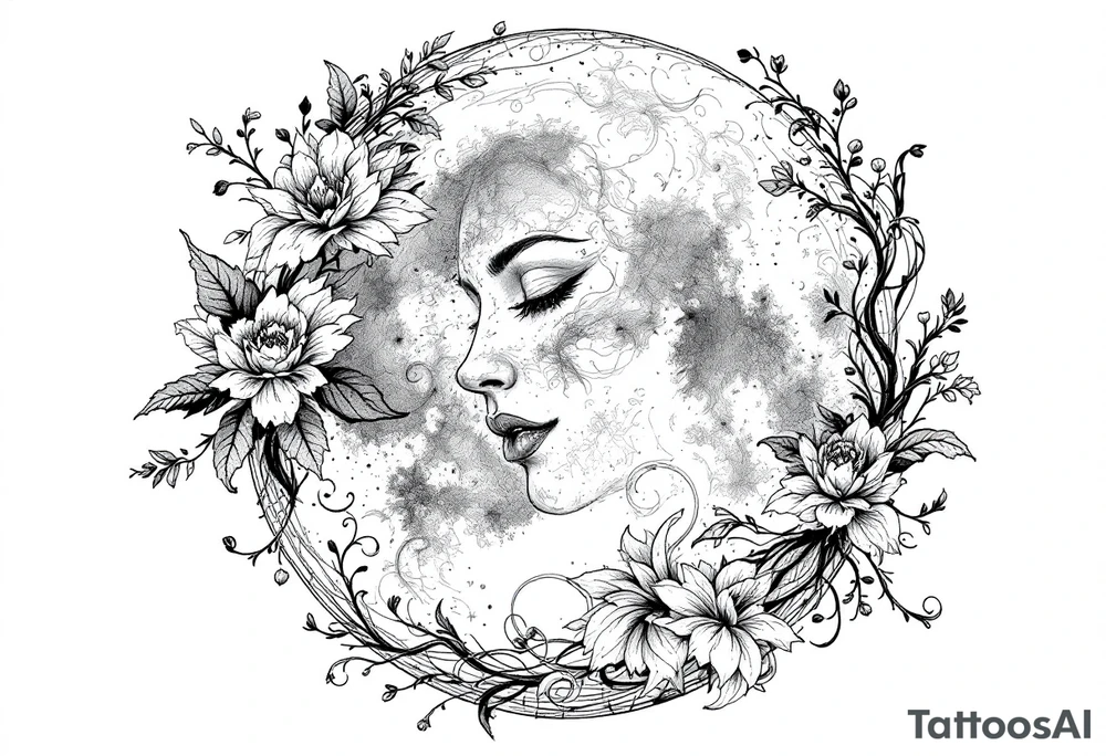 Witch moon tattoo idea