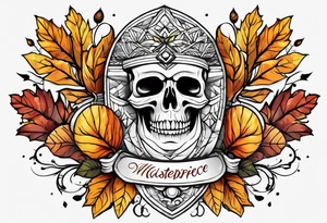 thigh tattoo with fall colors tattoo idea