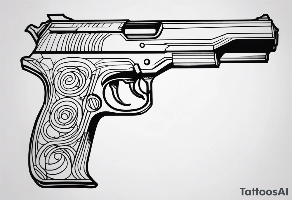 powerfull gun tattoo idea