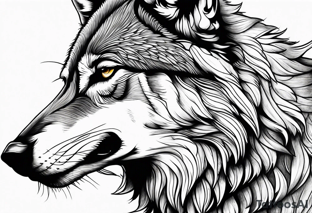Wolf howling tattoo idea
