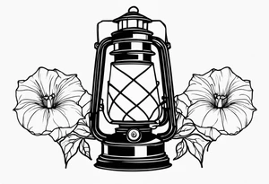Lantern with morning glories tattoo idea