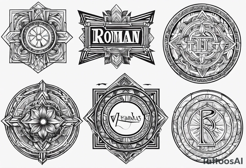 Name Roman for different languages tattoo idea