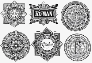 Name Roman for different languages tattoo idea