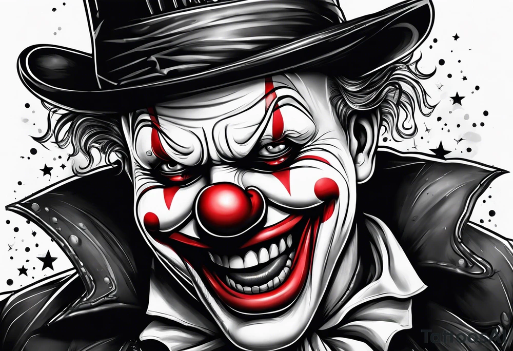 Crying clown tattoo idea