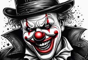 Crying clown tattoo idea