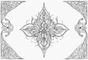 Elvish long flower tattoo idea