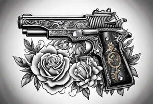 Money gun tattoo idea