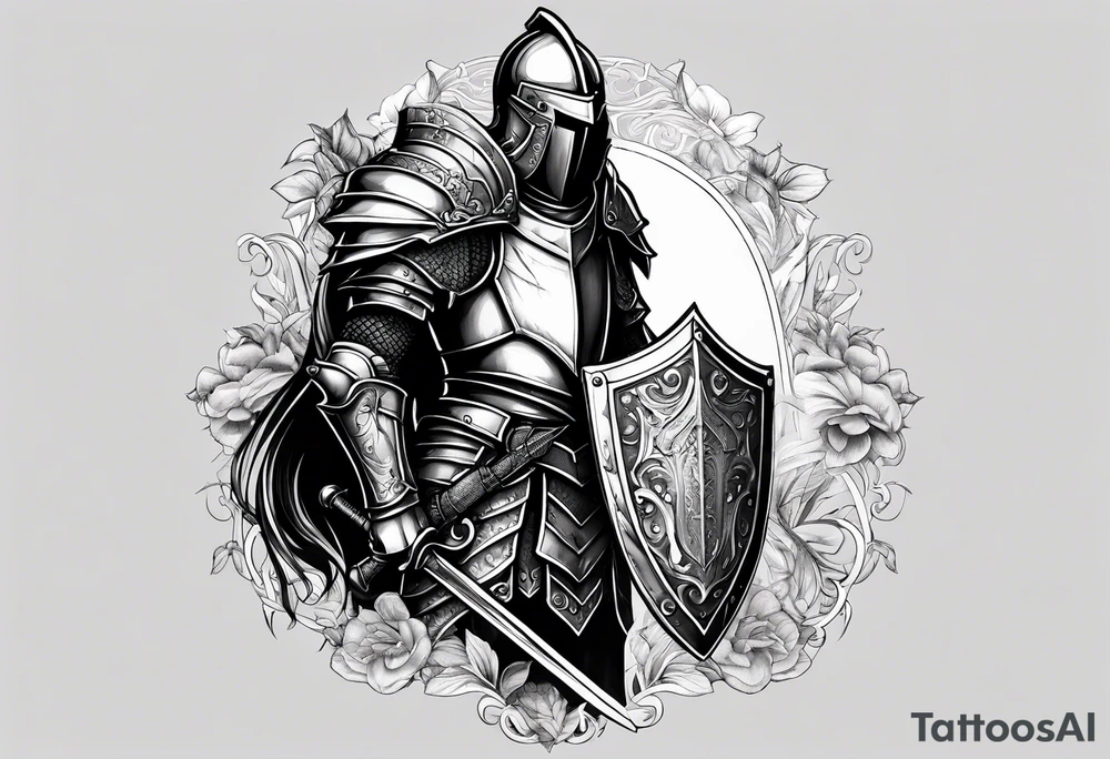 knight with heavy armor tattoo idea
