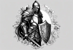 knight with heavy armor tattoo idea