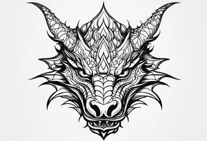 Dragon head facing front tattoo idea
