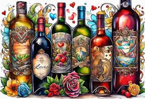 Love coming out of an uncorked bottle tattoo idea