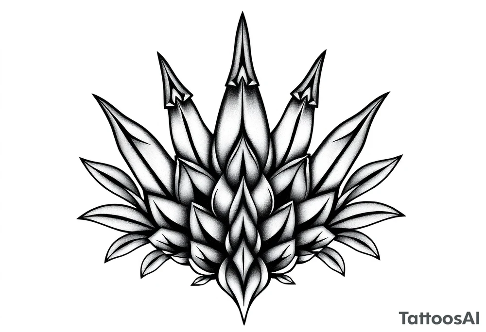Crown pineapple vagina anus tattoo idea