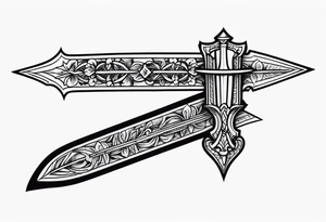 Dagger in traditionel American style tattoo idea