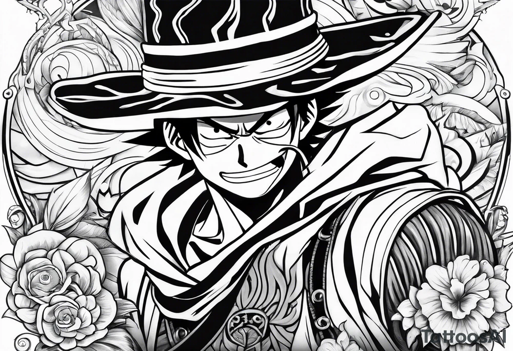 Once piece luffy tattoo idea