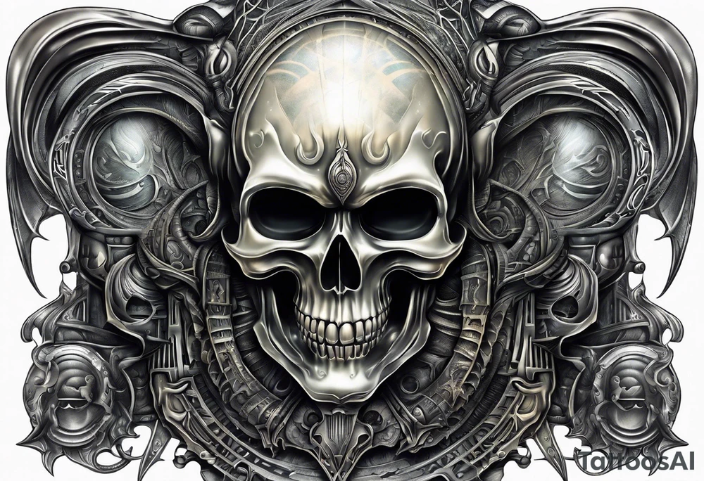 H.R Giger Skull knee tattoo tattoo idea