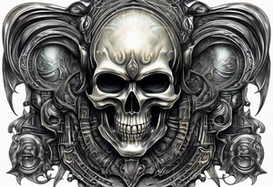 H.R Giger Skull knee tattoo tattoo idea