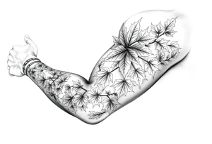 Maple leaves, juniper leaves, Blake, Kenya, Jacob tattoo idea