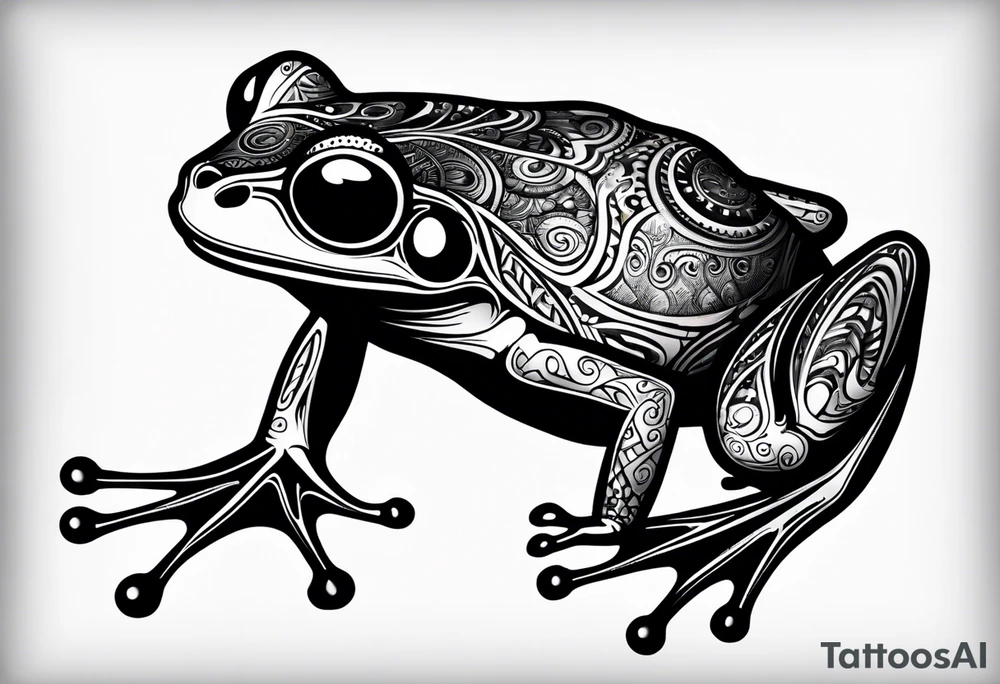 a psychedelic frog tattoo idea