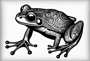 a psychedelic frog tattoo idea