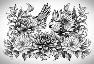 Chrysanthemum and cardinal tattoo idea