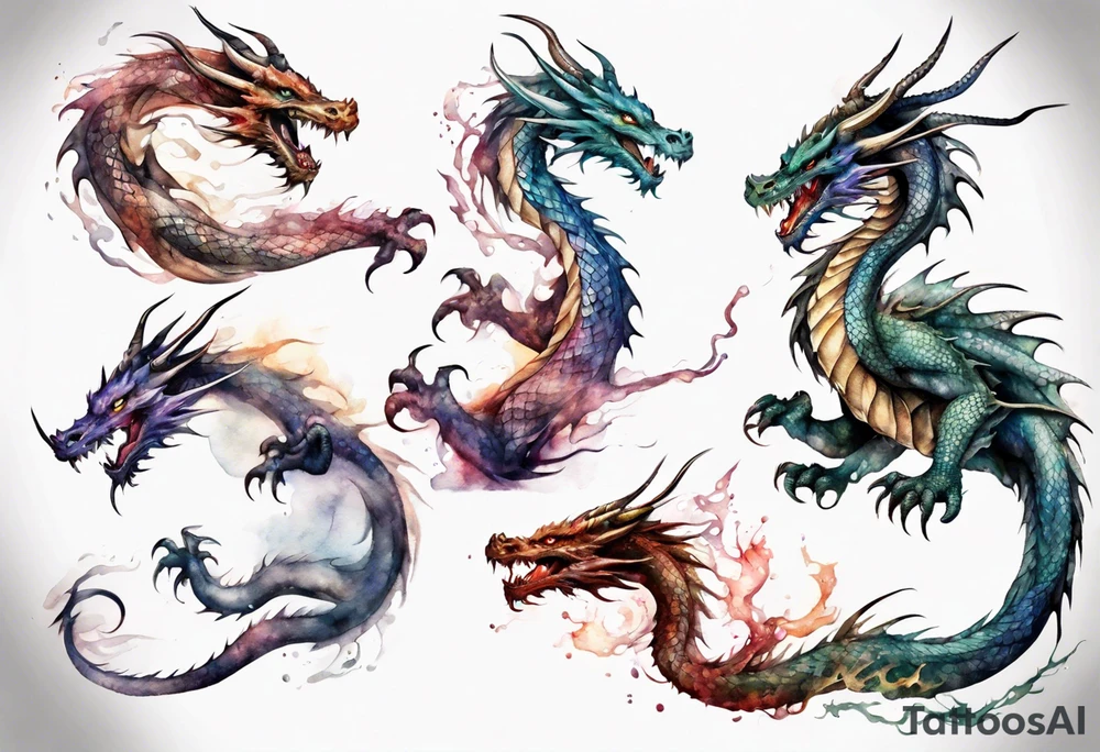 realistic mystic dragon tattoo idea