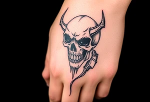 Demonic skull tattoo idea