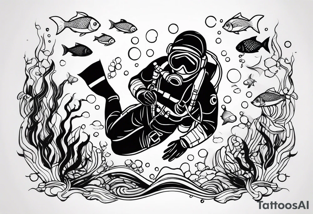 scuba diving tattoo idea