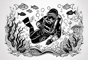 scuba diving tattoo idea