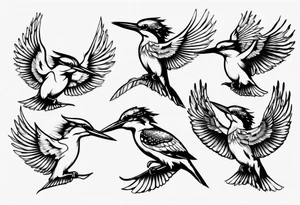 kingfisher taking flight tattoo idea