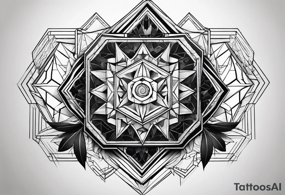 chest geometric hexagon tattoo tattoo idea