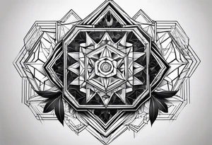 chest geometric hexagon tattoo tattoo idea