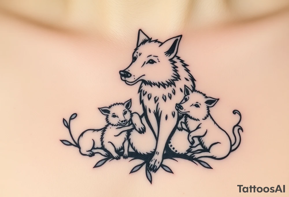 Big bad wolf kills and wears sheep nursery ryhme three little pigs and tattoo idea