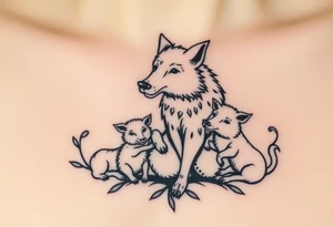 Big bad wolf kills and wears sheep  nursery ryhme three little pigs and tattoo idea