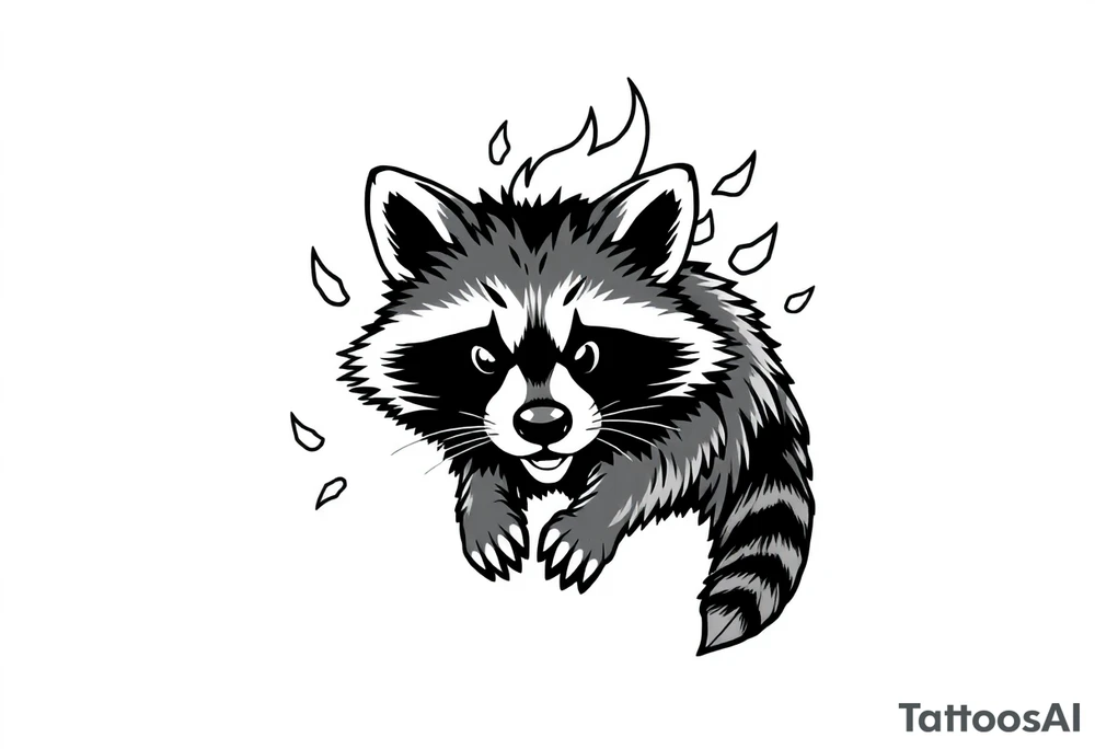 Raccoon dumpster fire tattoo idea