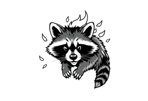 Raccoon dumpster fire tattoo idea