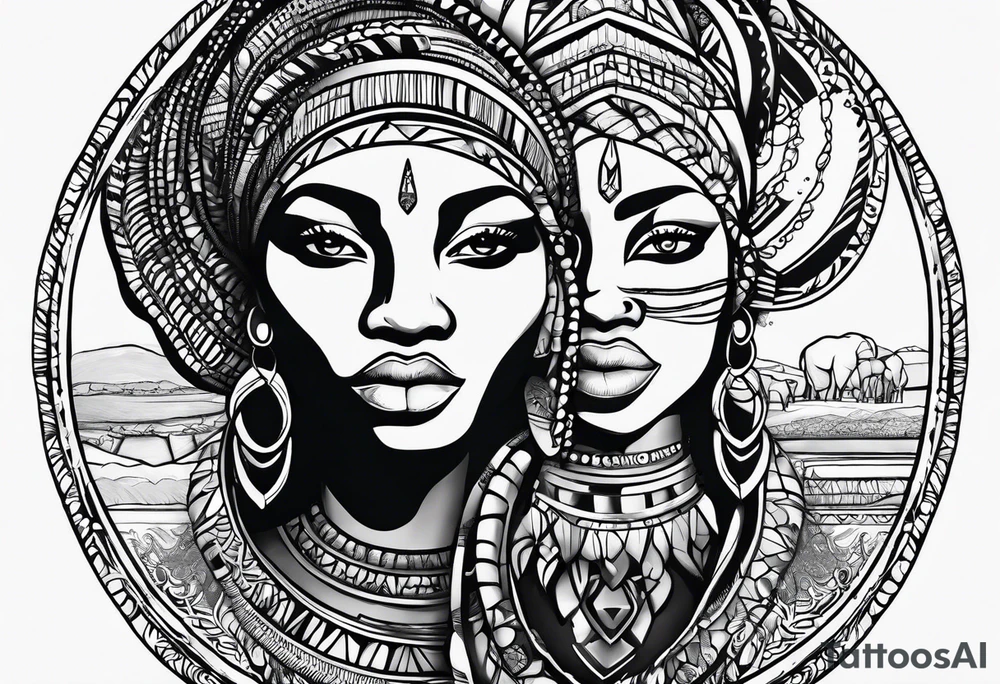 Africa continent tattoo idea