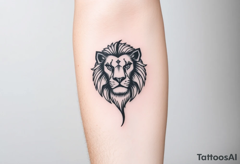Fancy style "leo" constilation birth
 sign lion tattoo idea