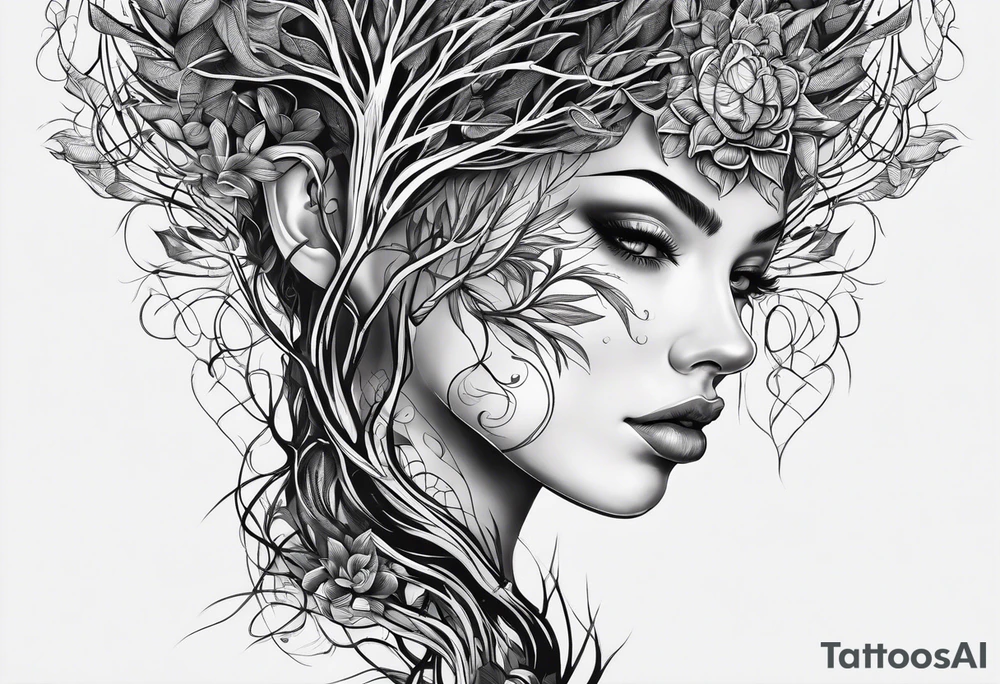 Hands morphing into roots tattoo idea