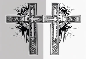 christian 
cross and caveman tattoo idea