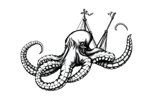 Queen Anne's Revenge with a kraken tattoo idea