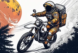 astronaut riding a bicycle tattoo idea