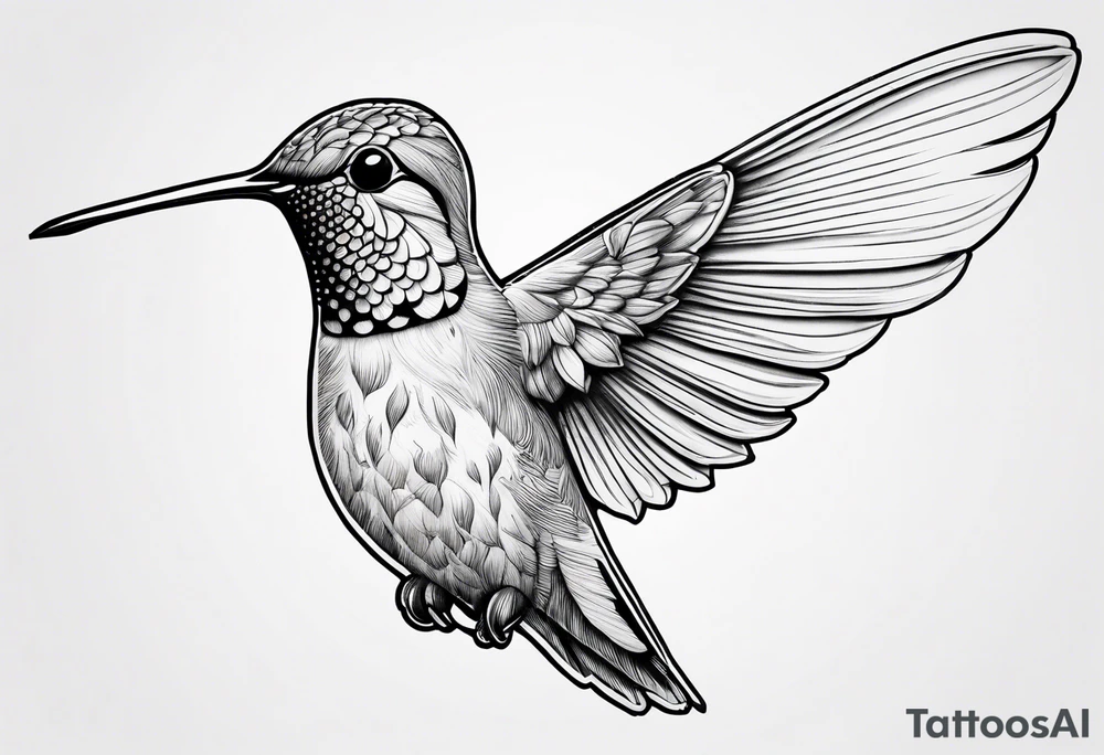 Small fine line hummingbird tattoo idea