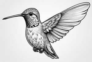 Small fine line hummingbird tattoo idea