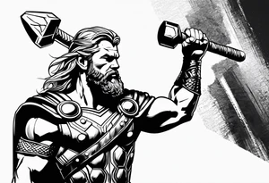 Thor mit Hammer in der Hand tattoo idea