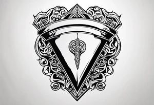 Valhalla shield sword  axe stairs tattoo idea